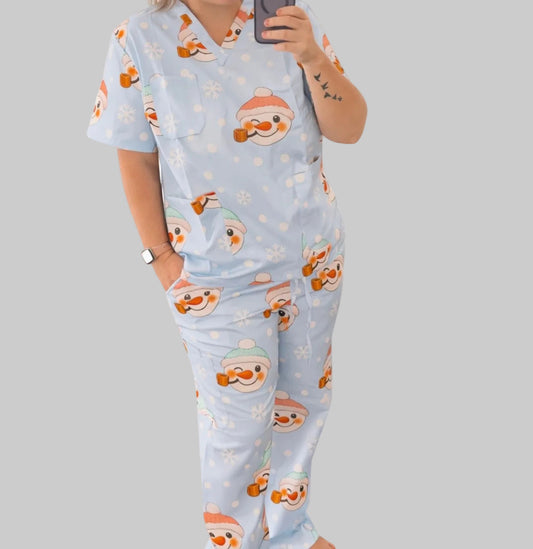Frosty Christmas Scrub Set